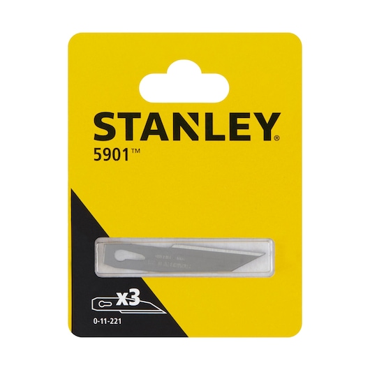 STANLEY 0-11-221 photography scalpel blades pack, yellow card, front angle