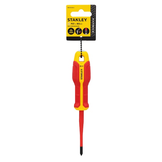 Chave de Fenda STANLEY® Pozidriv Isolado 1000v PZ1x80mm