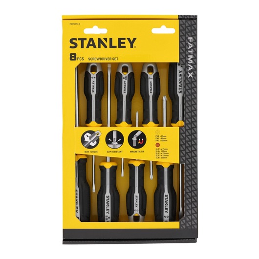 Conjunto Chaves de Fenda STANLEY® Plano/Phillips - 8 Peças