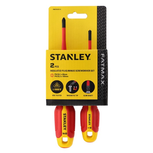 Conjunto Chaves de Fenda Eletricista Isolado 1000v STANLEY® Plano/Philips - 2 Peças