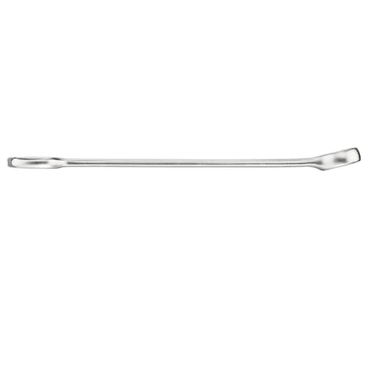 STANLEY FMMT13037-0 steel pry bar, hand tool, side view, silver finish, photography on white background.