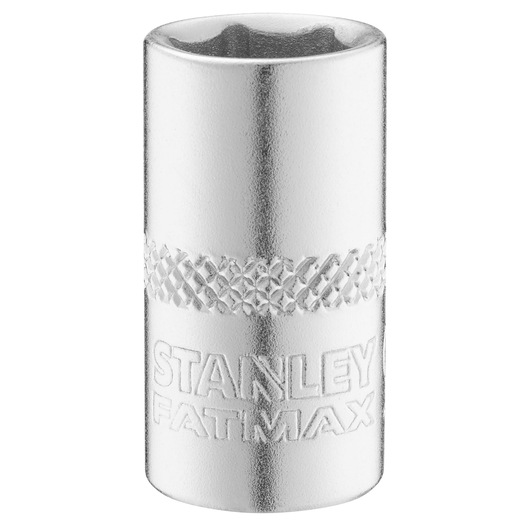 STANLEY FMMT17194-0 socket, silver finish, knurled grip, FATMAX branding, front angle photo.