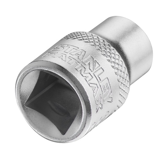 STANLEY FMMT17209-0 metallic socket with knurled grip, angled view on white background.