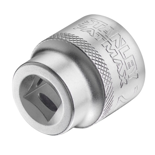 STANLEY FMMT17220-0 socket, silver metal, close-up angled view on white background.