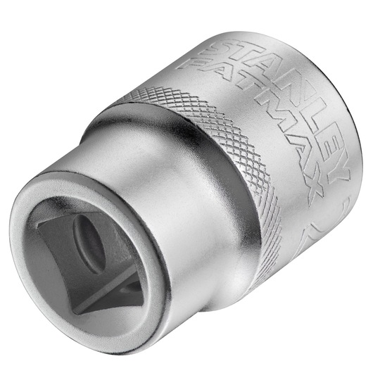 STANLEY FMMT17241-0 socket, silver finish, close-up angle, knurled grip detail, FATMAX branding visible.