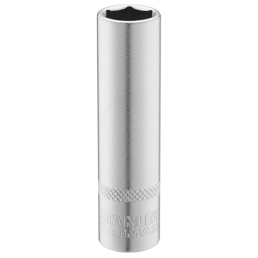 STANLEY FMMT17339-0 chrome long socket, FATMAX branding, photographed on white background, tool accessory.