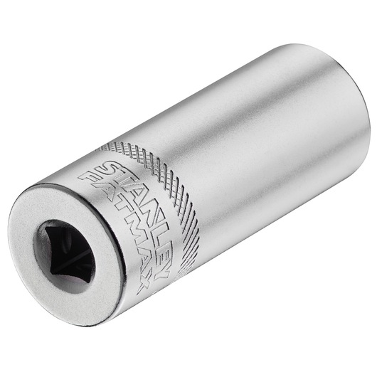 STANLEY FMMT17966-0 socket tool, silver metal, FATMAX branding, front angle, white background.