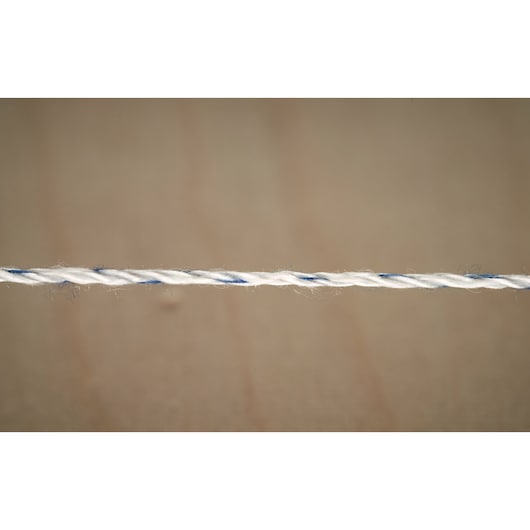 STANLEY STHT47313-0 twisted white and blue photography line, side view, on neutral background.