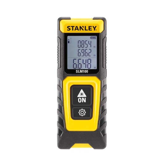 Stanley Slm100 Laser Distance Measurer Front View.