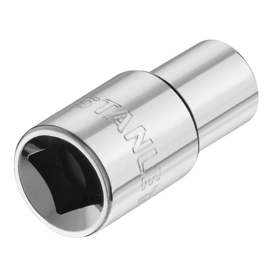 STANLEY STMT86103-0 chrome socket, close-up angled front view on white background.