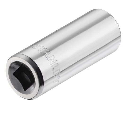 STANLEY STMT86116-0 chrome socket tool, cylindrical, side angle, embossed brand