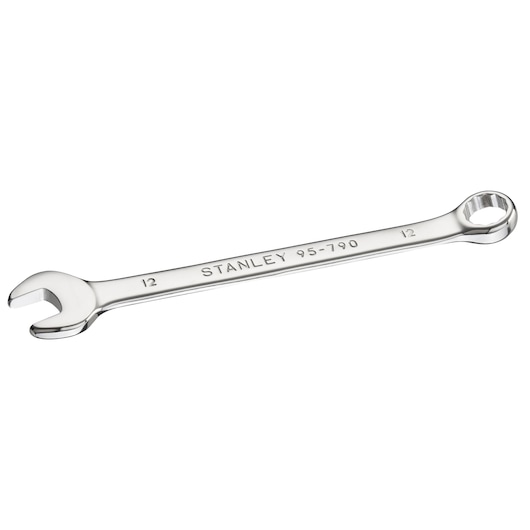 STANLEY STMT95790-0 combination wrench, chrome finish, photography, top angle on white background.