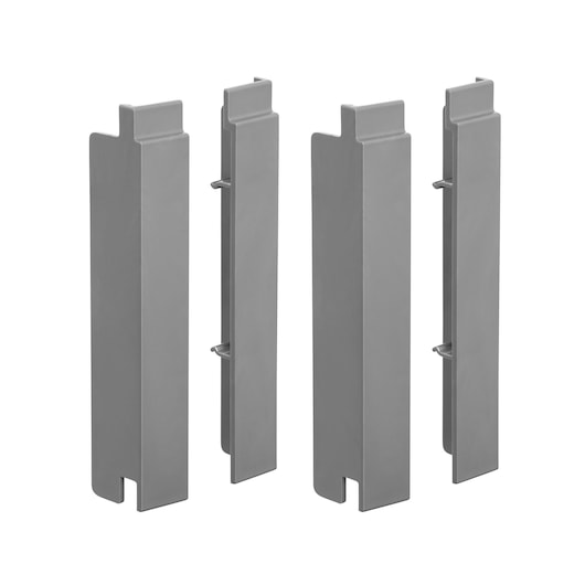 STANLEY STST82611-1 set of four grey metal divider panels, product photography, front angle on white background.